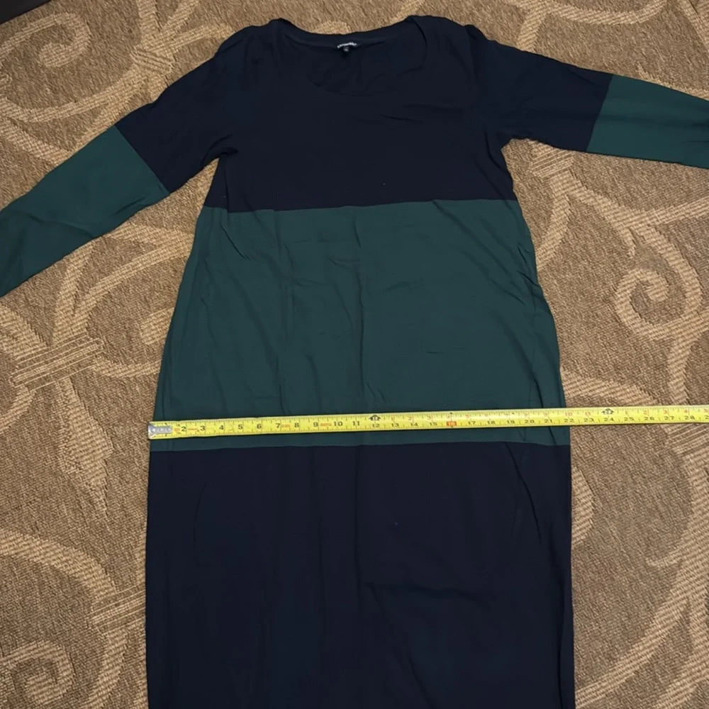 Marimekko long dress night gown Ilta 100% cotton blue green and red. Wonderful